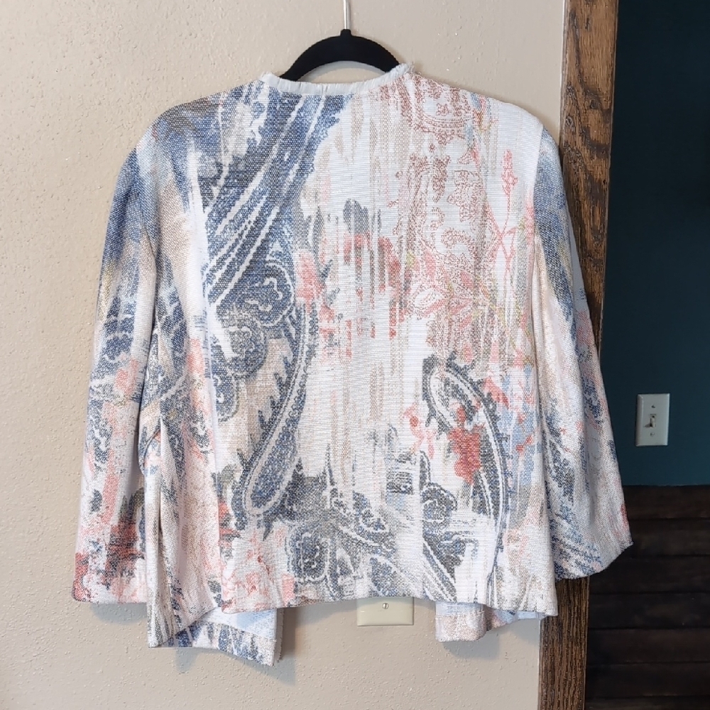 Chico's Open Front Paisley Jacet - Picture 5 of 6